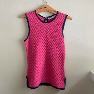 Trina Turk Pink and Navy Wool Top